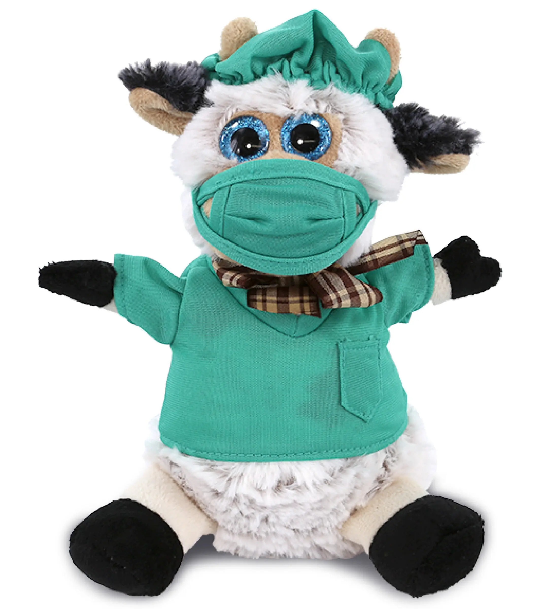 DOLLIBU Polyester Soft Plush Cow Shape Doctor-Theme Sitting Stuffed Animal, Pretend Play Toy for Kids, Plush Stuffed Toys, Fluffy Stuffed Toys