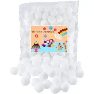 100 count Craft Pom Poms White Pompoms Balls 1 Inch Felt Balls for Art Crafts DIY Projects