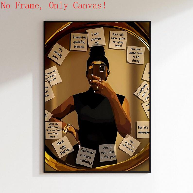 Set of 3 Black Girl Wall Art |       Christian Girl Room Decor |       Black Woman Affirmation Frameless Posters |       Psalm-Inspired Black Woman Art for Bedroom & Study funny animal