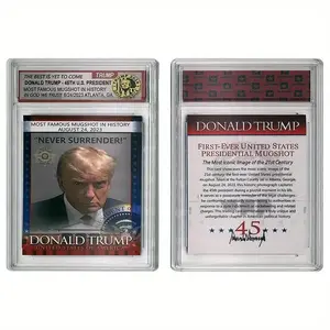 Collectible 2024 Trump Card With Display Case - Perfect Gift For Fans & Collectors