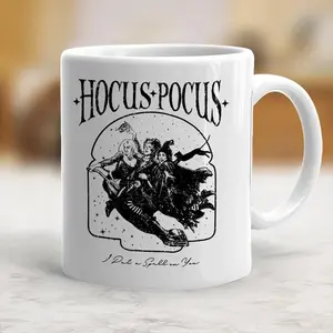 I Put A Spell On You Mug, Retro Hocus Pocus Sanderson Sisters Coffee Cup, Vintage Halloween Drinkware, Witchy Movie Lover Gift, Ceramic - wic10146 Classic Stylish