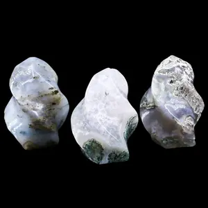 【Star Gate】1 count Natural Moss Agate Freeform Stones - Raw Crystal Decor | Earthy & Unique