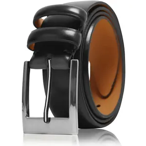 Genuine Leather Dress Belts For Men - Mens Belt For Suits With Single Prong Buckle - Designed in the USA