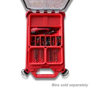 Milwaukee PACKOUT Slim Large 162 Bit & Small Parts Storage Bin - Black