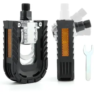 Folding Bike Pedals Aluminum Alloy Bicycle Foldable Pedals with Reflective Strips,9/16 inch No n-Slip Mountain Bike Pedal Fits Most Adult Bikes Pedal for Most Adult Bikes & MTB(black,Size:70*98*30mm)