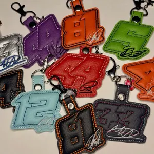 Formula Driver Embroidered Puffy Keychain - Vibrant Colors & Unique Design for Car Keys