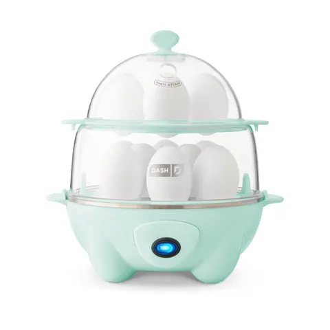 Dash Deluxe Easy Egg Cooker - 12 Egg Cap. Electric Food Steamer, 500W, Thermal Sensor, Dumpling Poacher, Measuring Cup, Omelet in 1, 1 Omelette Capacity Kitchen Appliance