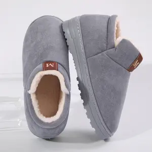 Women's Winter Snow Boots Warm Fleece Lining Slippers Soft Sole Solid Color Warm Ankle Anti-Slip Indoor Outdoor Shoes