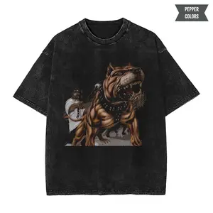 Pitbull Power T-Shirt, Urban Guardian Tee, Street Dog Vibe Tee, Retro Vintage Tee, Unisex Meme Gift For Menswear Womenswear Streetwear