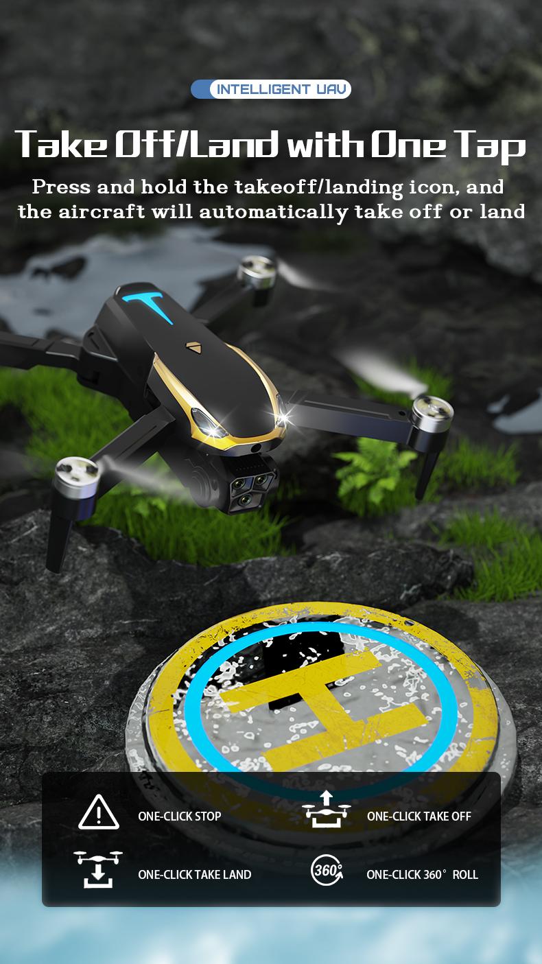 M8 Pro 2026 Foldable Aerial Drone with 4K UHD EIS Anti-Shake Camera, GPS Precise Positioning System, 5G WiFi FPV Real-time Transmission,   Intelligent Obstacle Avoidance, Auto Return, 360° Stunt Roll, 2 Batteries for Adults Beginners Aerial Photography