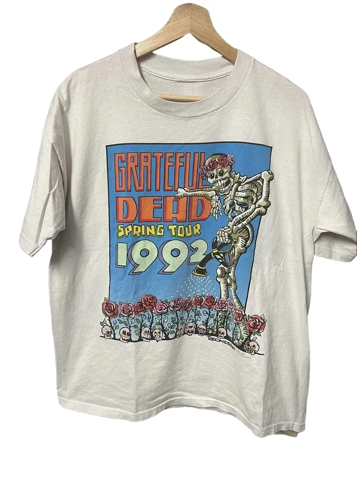 Grateful Dead Spring tour 1992 T shirt 2 size white Reonegro All Size