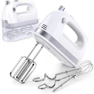 Hand Mixer Electric Handheld 400W, 5-Speed Lightweight Kitchen Mixer with Storage Case, 5 Stainless Steel Attachments for Baking Cake Egg Cream Food Beater, Turbo+Eject Button