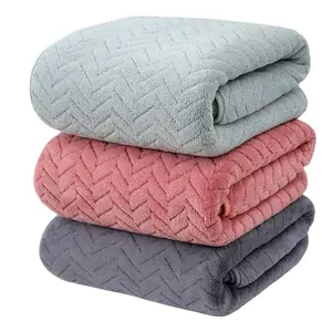 Coralline Fleece Bath Towel Set of Three, Shower Towels, Soft Absorbent Bathroom Accessories, Ideal for Daily Use and Spa Care