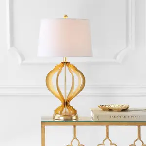 JONATHAN Y Sebastian Metal Trellis LED Table Lamp , for bedroom, living room, foyer, hallways, dining room, dorms