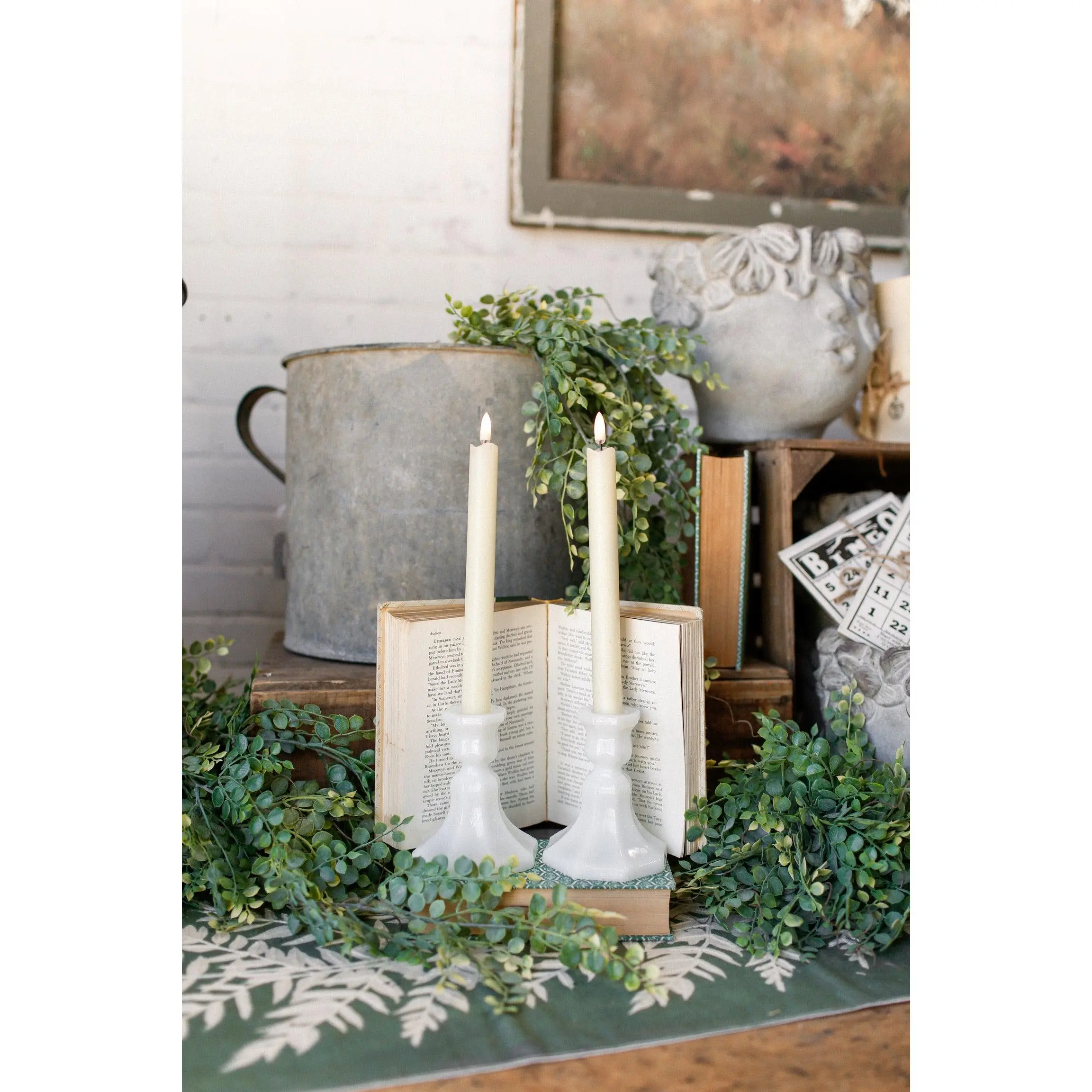Vintage Milk Glass Candlesticks