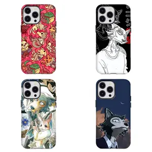 B-Beastars Legoshi & Haru phone case watercolor floral character Compatible for iPhone 17 16 15 14 13 12 11 and for Samsung S21-S25 best gift for Woman/Man
