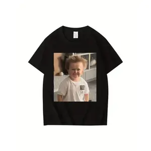 FEEGO Trendy Oversized Cotton Tee Featuring Hasbulla Meme Design for Plus Size Men - Comfortable Crew Neck Shirt Perfect for All Seasons Anime T-Shirt Golden Skull Graphic graphic  tee