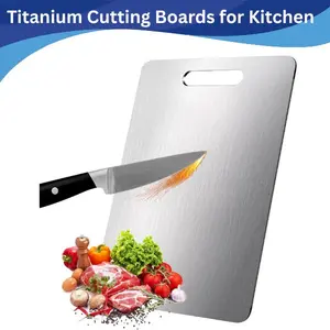 Titanium Cutting Board for Kitchen – Food Grade 304 Stainless Steel Heavy Duty Cutting Board for Meat, Vegetables & Fruit, Non-Porous Metal Chopping Board Easy Clean (13.4 x 9 Inch)- Easter Gift