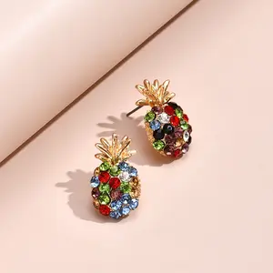 A Pair of Ladies' Pineapple-shaped -encrusted Earrings