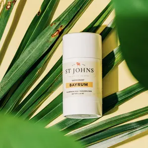 St Johns Bay Rum Deodorant - Natural Vetiver & Bay Rum Scent - Odor-Free Guarantee - 2.6 oz - Aluminum-Free Body Care - Tradition Meets Quality Since 1953
