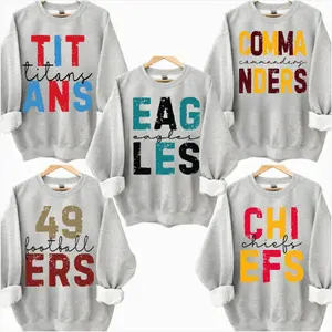 Vintage All Team Football Sweatshirt, Varsity Game Day Crewneck, Ash Grey Fan Shirt, Vintage Athletic Unisex Pullover, First Down Football Sweatshirt