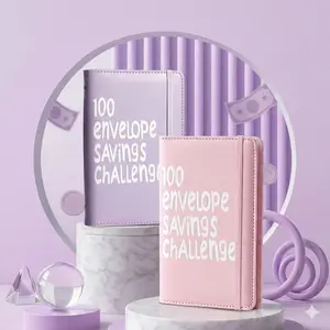 100 Envelope Challenge Binder，Envelopes Money Saving Challenge，Savings Money Challenge Book for Cash Saving Easy,Savings Challenges Budget Book Binder with Cash Envelopes for Office,Home