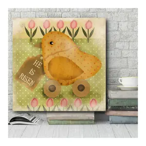 Courtside Market Chick He is Risen 16x16 CanvasWall Art