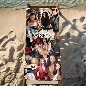 KATSEYE beach towel, suitable for seaside travel, swimming and camping sunbathing, is a high-quality gift for relatives and friends on Valentine's Day and Mother's Day New Year's Eve, a practical helper for vacation
