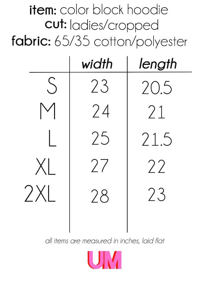Mama Embroidered Cropped Colorblock Hoodie