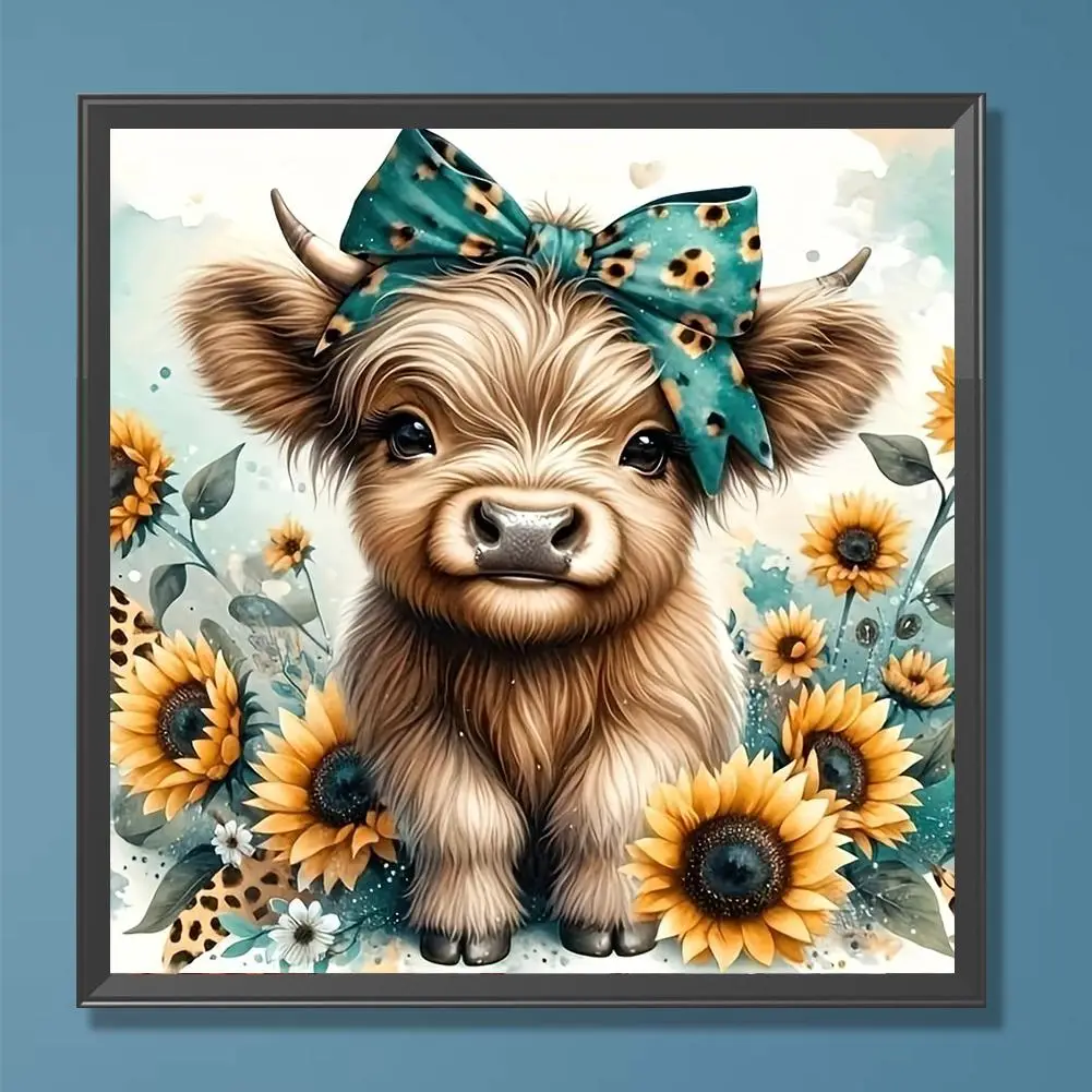 Cute Cow Pattern DIY Diamond Arts Colorful Painting Kit without Frame, DIY 5D Diamond Arts Colorful Painting Kit, Handicraft Wall Art Decor for Home B