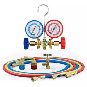 3-Way AC Manifold Gauge Set for Freon Charging, Compatible with R134A, R12, R22, R502