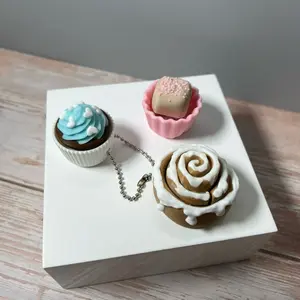The Cozy Dessert Sampler Keychain & Clicker Bundles | Mechanical Switch, Fidget, Clicker, ADHD, STIM, GIFT, ASMR, DESSERT Charms Carabiner Jewellery