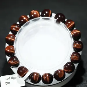 【Red tiger's eye】Red Tiger's Eye Obsidian Stone Bracelet Men and Women Jewelry Reiki Healing Viking Boho Bracelet Vintage