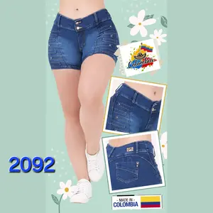 Colombian push up shorts decorated with studs and embroidery
