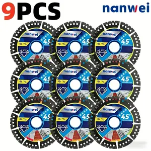 NANWEI 9pcs Of 4.5-inch (115mm) Multifunctional Diamond Saw Blades, Suitable For High-speed Abrasive Cutting Of Marble, Quartz, Stone, Ceramic Tiles, Metal, Plastic - No Assembly Required, Durable And Multifunctional,Compatible With Circular Saws/straight