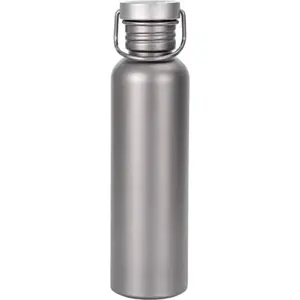 750ml Titanium Water Bottle with Lid, Water Bottle with Cup Sleeve Outdoor Camping Sports Bottle Tourism Cycling Hiking Camping Water Bottle