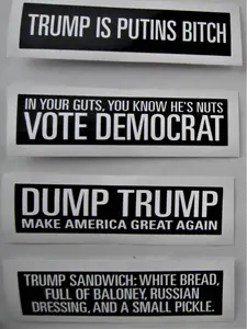 Anti Trump Custom Stickers Small Anti Fox Helmet Decals Vinyl Gift 1" x 3.5"each