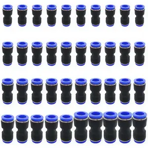 Pneumatic Push Fit Fittings, Plastic diameter Push to Connect Fittings Tube Connect Set, Push Fit Fitting Tube (40Pack: 4/6/8/10/12mm Combo), Tube Fitting Push Lock