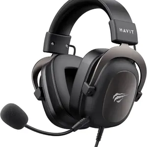 H2002d Gaming Headsets for PS4,PC, 53MM Drivers Surround Sound PS5 Headset with Mic Gaming Headphones with Mic Durable Aluminum Frame Valentines Gifts for Men