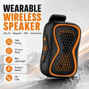 Portable Bluetooth Speaker - 80g Ultra-Portable Wireless Speaker with SD Card Support, TWS Stereo, IPX5 Water Resistance, Magnetic Wearable, Durable for Outdoor Activities, Travel - DealsForYouDays Smartphone Audio