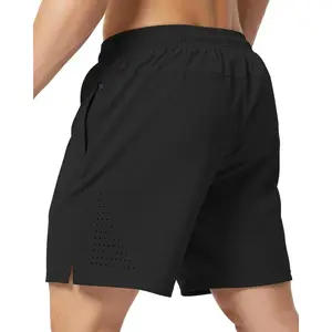 7 Inch Men Swim Trunks Gym Shorts with Mesh Liner, Zipper Pocket, Quick Dry Breathable for Workout, Running, Beach, Pool