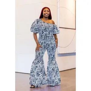 Elly Ankara Jumpsuit | White
