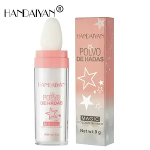 Body Glitter Patting Powder Highlighter, Sponge Tip Shimmer for Face Body & Collarbone, Beginner Friendly Glow Powder for Daily Looks