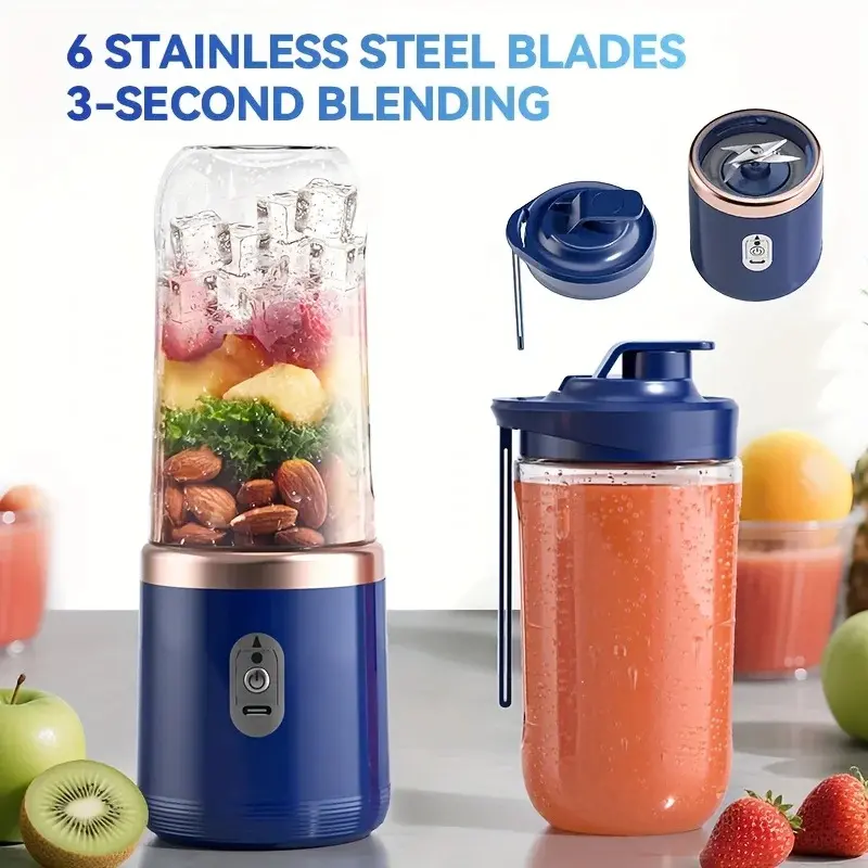 Double Cup Design for TWICE the Fun!🥤 400ml USB Portable Juicer| Make Juice, Milkshake & Smoothie in Seconds.Your Personal On-the-Go Cafe.#kitchen gadget