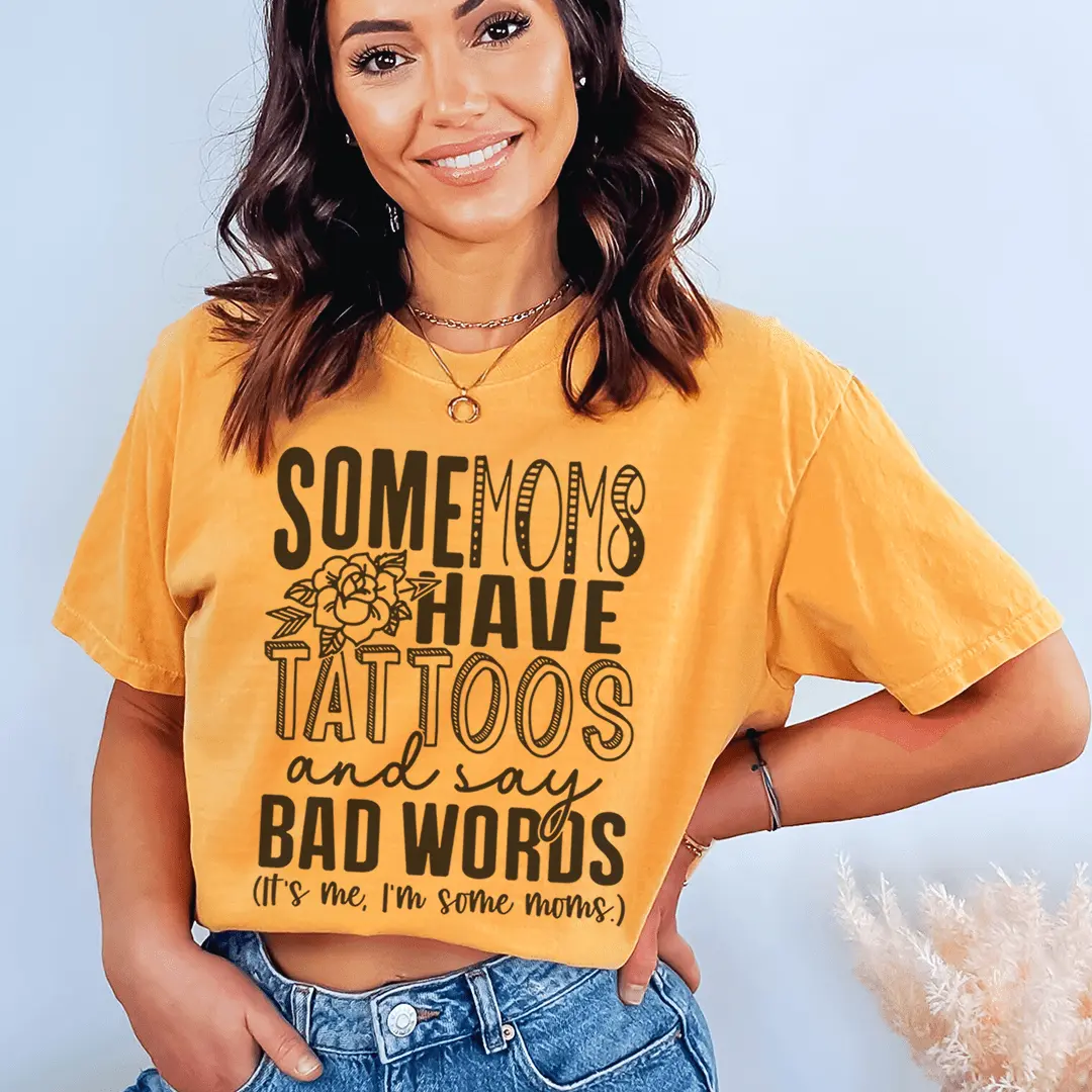 Women's Short-Sleeve Soft Printed Sassy T-Shirt - Cardigan-Ready Everyday Casual Top for Tattooed Moms with Bold Language, Jeans-Compatible 3XL Womenswear