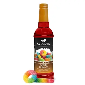 Syruvia Sour Gummy Flavored Syrup for Drinks, Cocktails, Lemonades, Iced Teas and Desserts – 25.4 fl oz