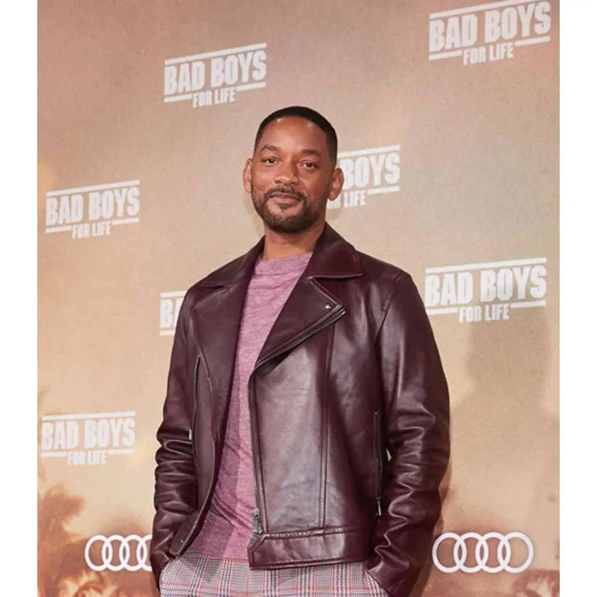 Premium Will Smith Maroon Leather Jacket