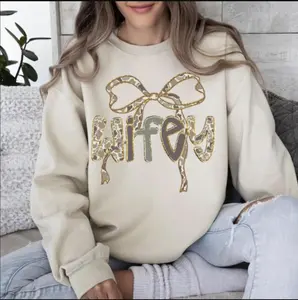 Wifey Camo Coquette Bow Sweatshirt, Cute Wifey Shirt,  Country Girl Sweatshirt, Trendy Military Wife Shirt