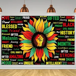 Black History Month Decoration Black History Month Banner Juneteenth Backdrop African American National Holiday Party Decoration Sunflower Banner Bulletin Board Decor for Classroom