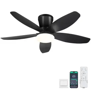 Kviflon Ceiling Fan Light With Remote Control &App Noise-Free, （36/42/48）inch Multiple sizes for different scenarios Dimmable 20W LED Light, Quiet Reversible Motor for Bedroom, Living Room, Apartment | 6666